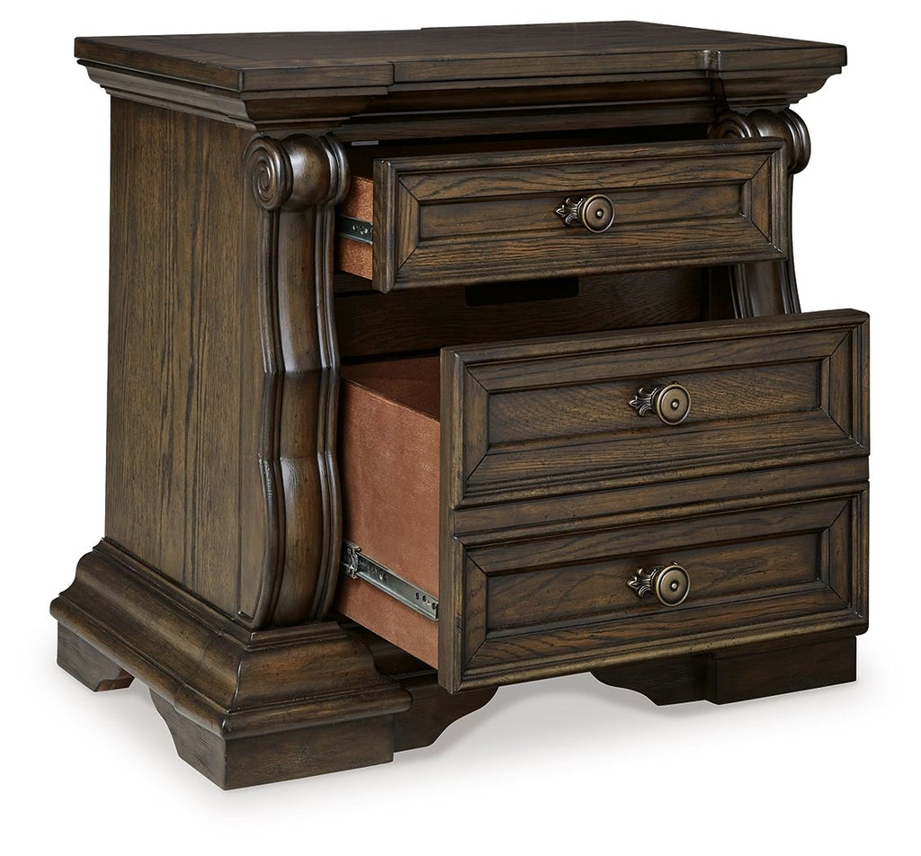 Maylee - Three Drawer Night Stand - Dark Brown