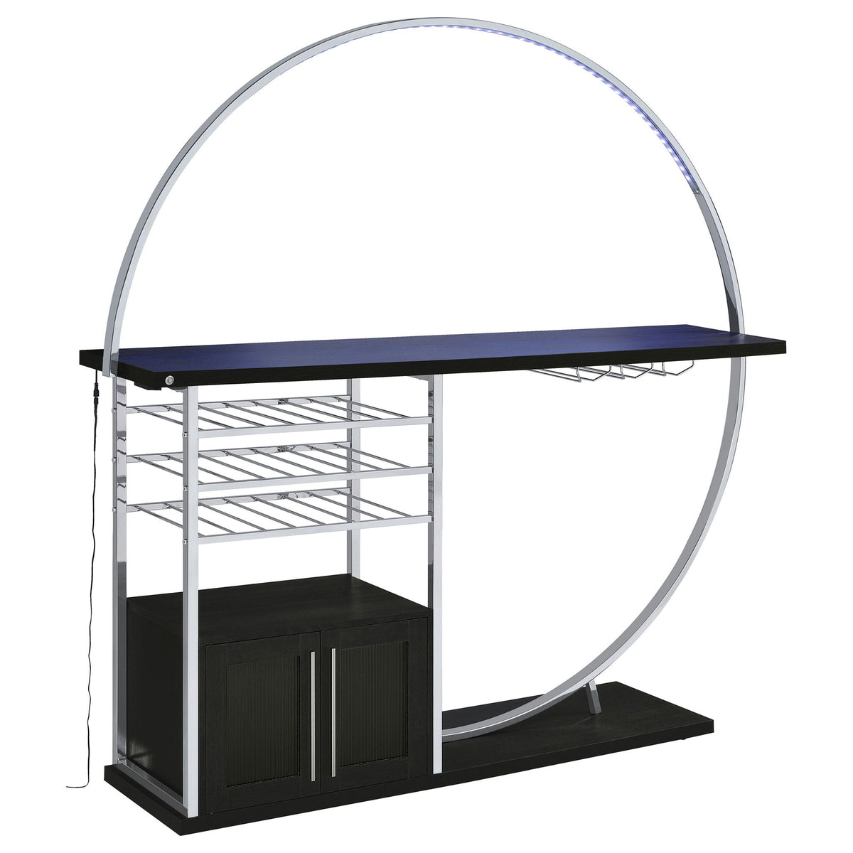 Risley 2-door Circular LED Wine Cabinet Dark Charcoal