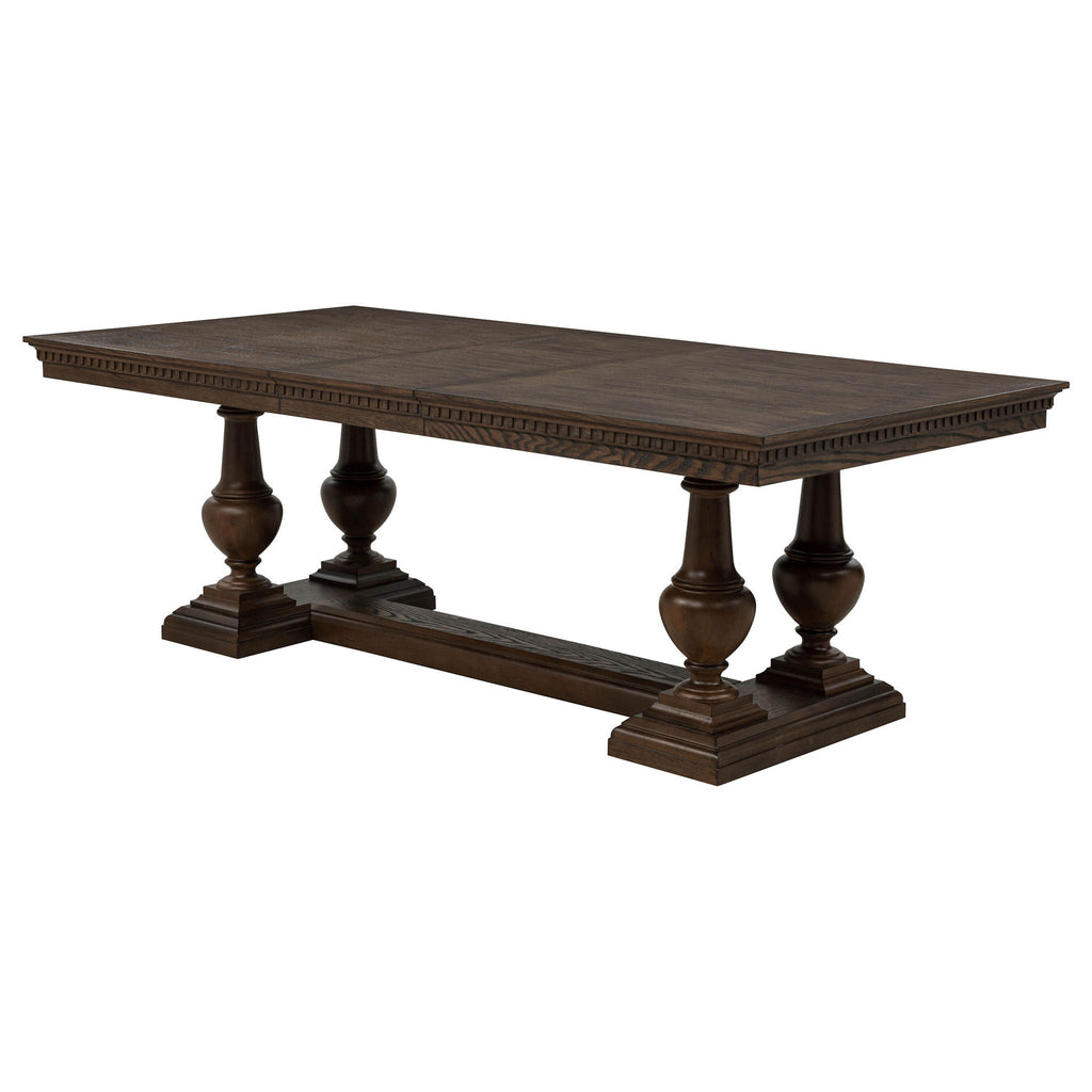 Ridgewell Rectangular Trestle Dining Table Dark Oak
