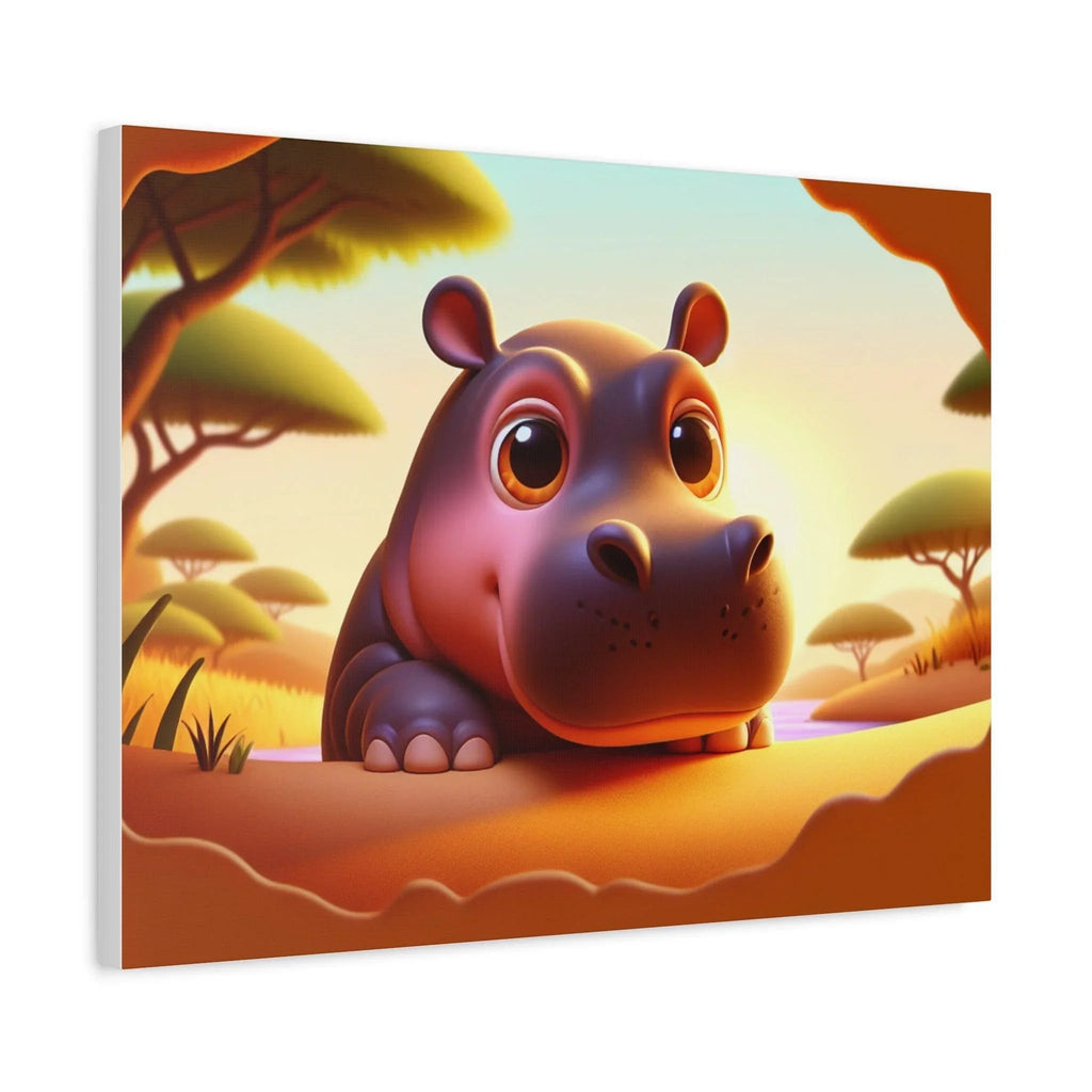 Canvas Hippo Print