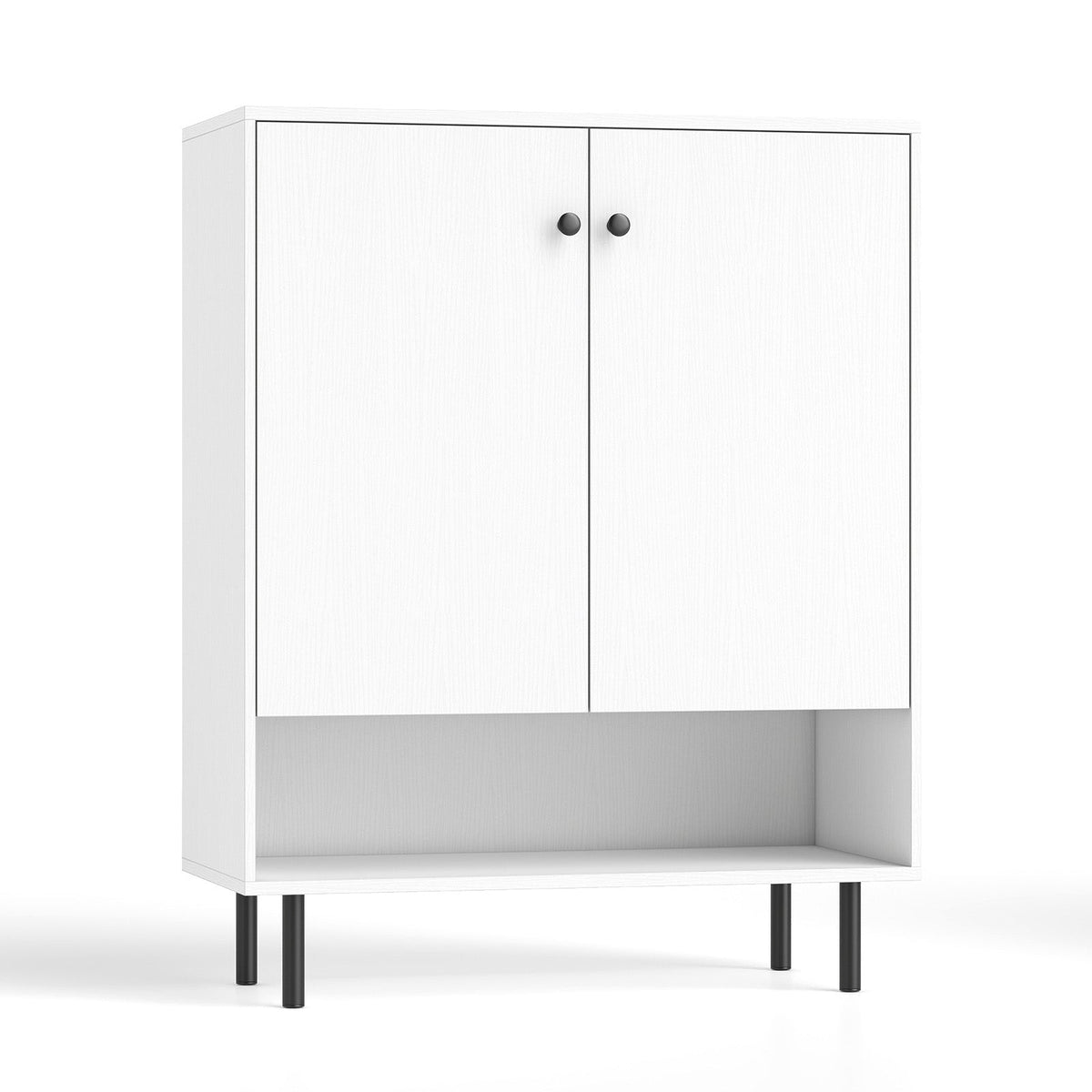 2-Door Sideboard Buffet Cabinet Kitchen with Adjustable Shelf-White