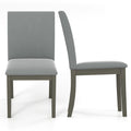 Upholstered Dining Chairs Set of 2 with Rubber Wood Legs and High Back-Gray