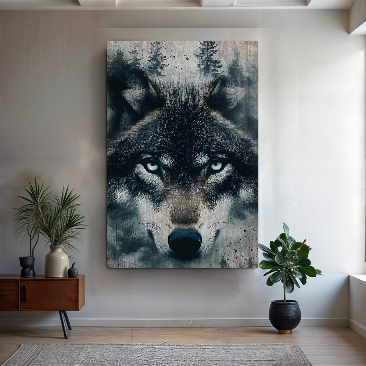 Wolf Double Exposure Wall Art III