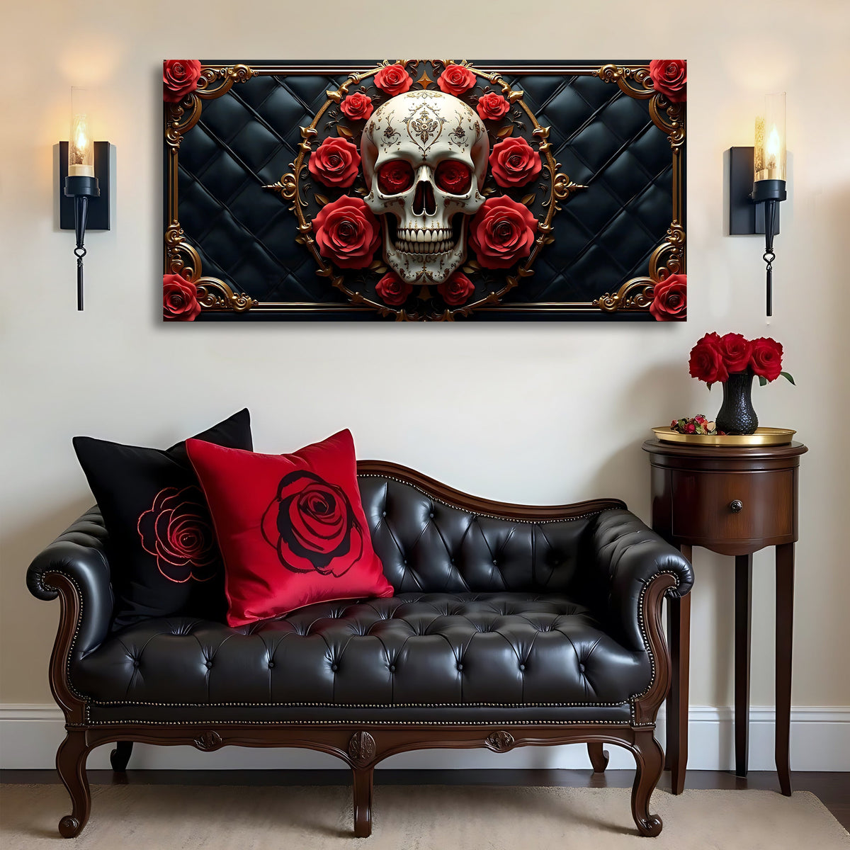 Rose and Skull Wall Art VII