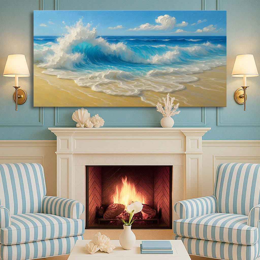 Serene Ocean Wave Coastal Wall Art V