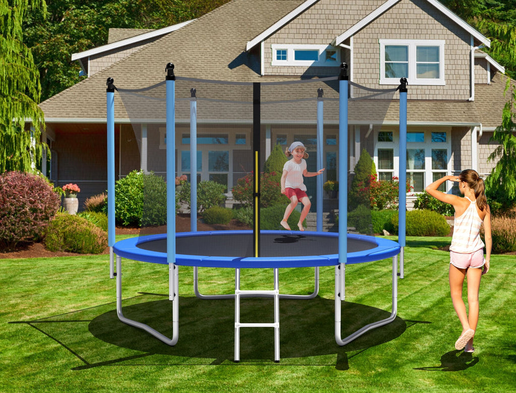 Outdoor Trampoline with Safety Closure Net
