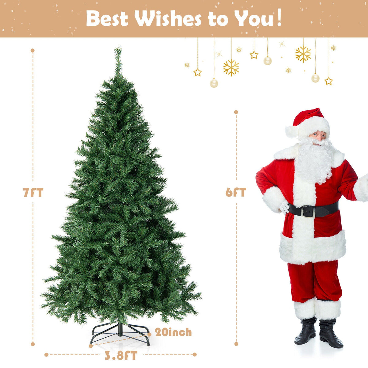 7 Feet Christmas Tree Pre-Lit 3-Minute Quick Shape