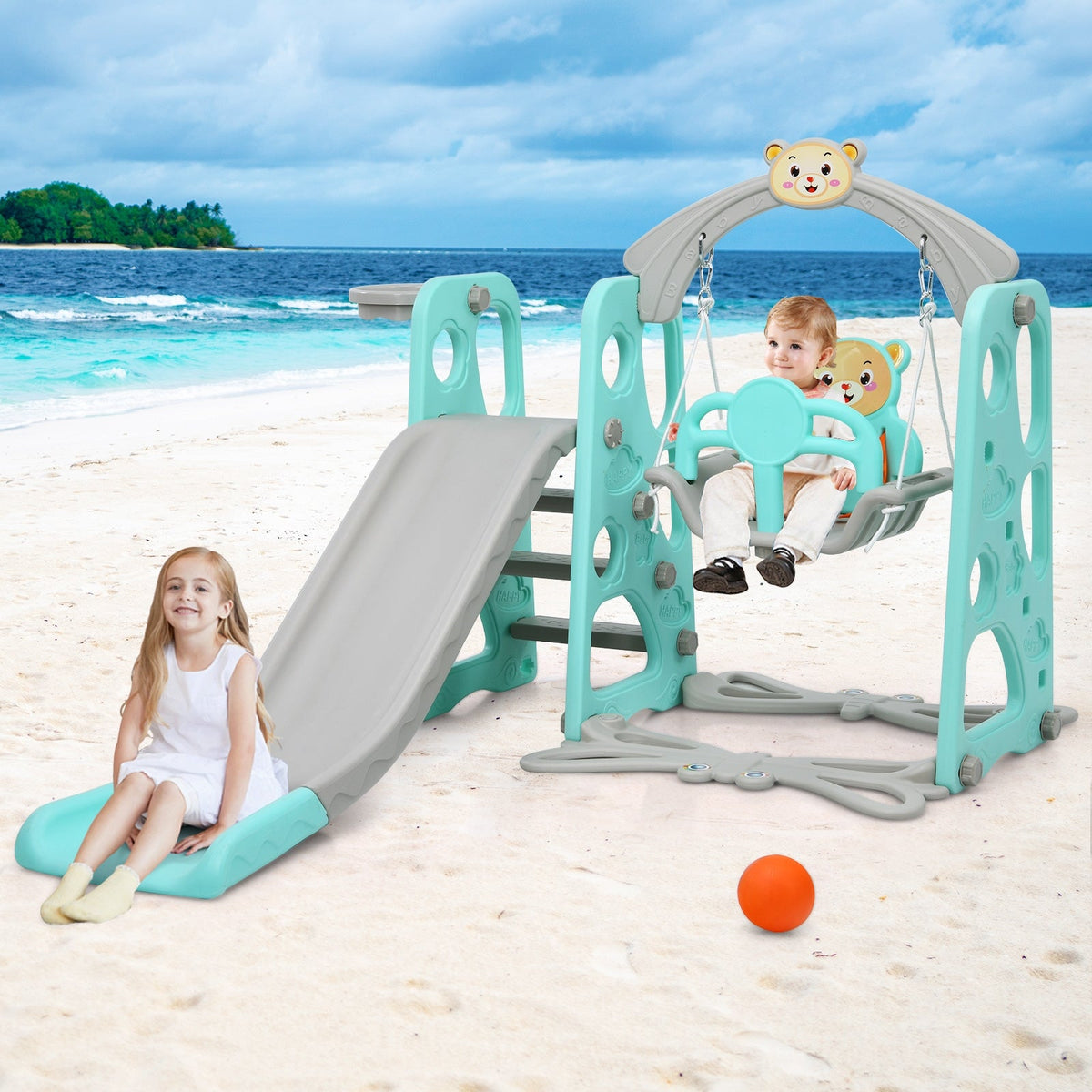 3 in 1 Toddler Climber and Swing Set Slide Playset