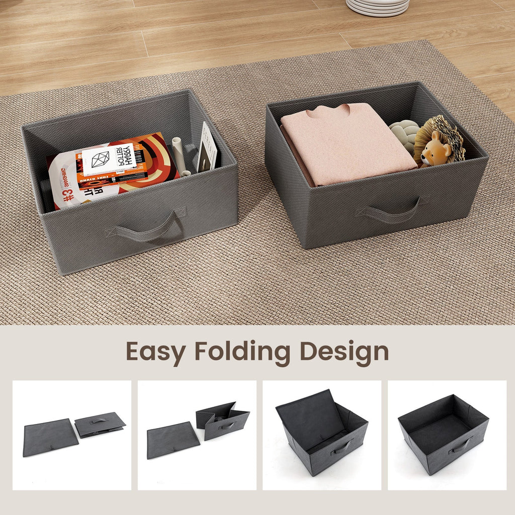 2-Drawer Nightstand with Removable Fabric Bins and Pull Handles