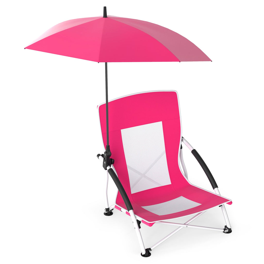 2 Pack Beach Umbrella Chair for Adults with Adjustable Parasol