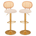 2 Pieces Bar Chairs with PE Rattan Backrest-360°Swivel and Height Adjustable