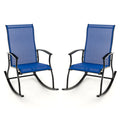 2 Pieces Outdoor Rocking Chairs with Breathable Backrest