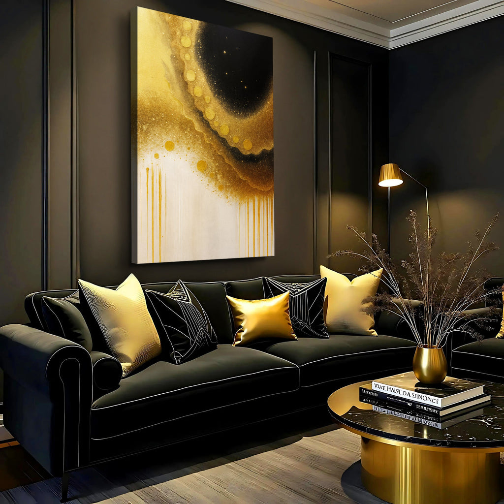 Minimalist Black and Gold Wall Art