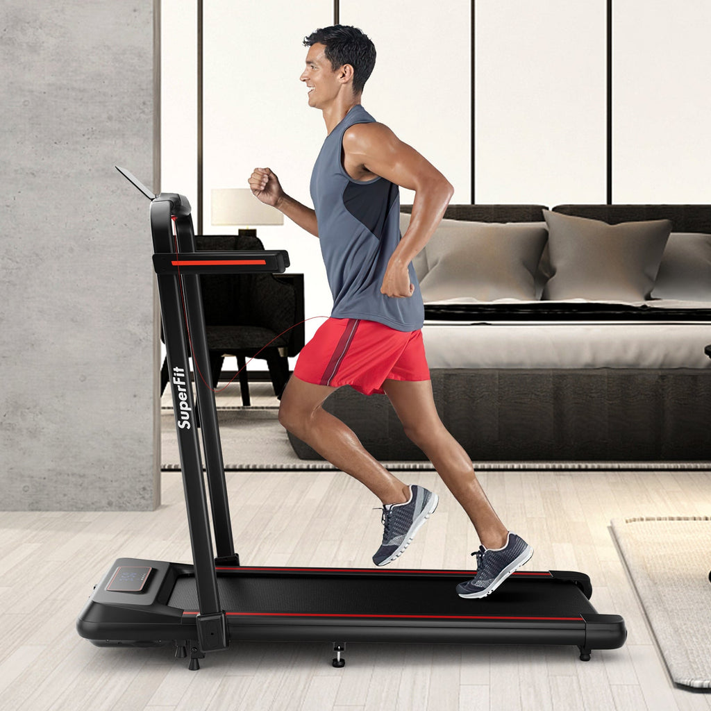 2 in 1 Folding Treadmill with Incline with Remote Control