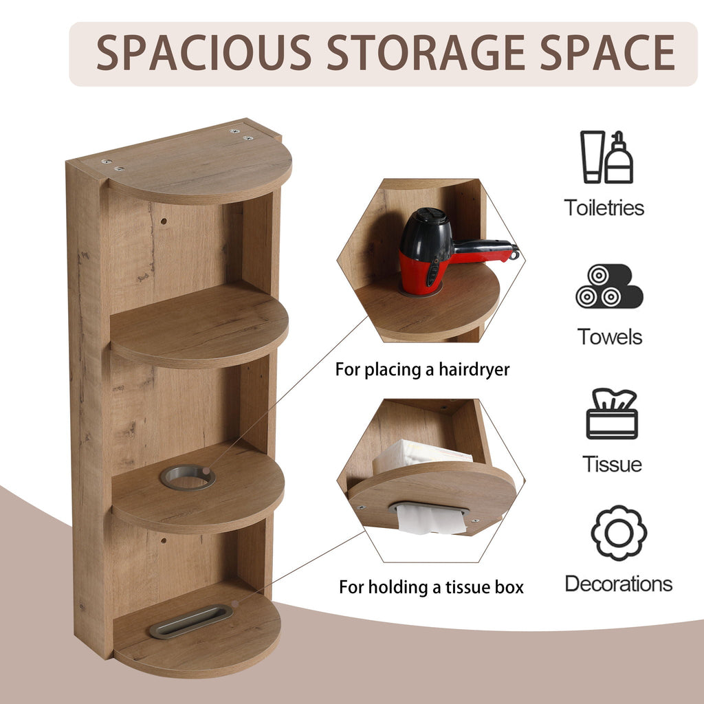 Bathroom Wall Mounted Storage Rack With Float Mounting Design