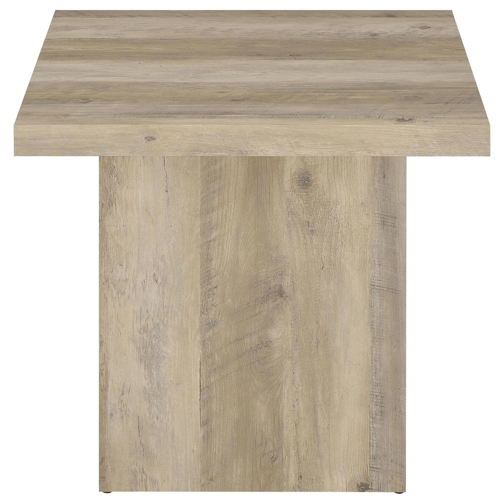 Devar Square Engineered Wood End Table Distressed Pine