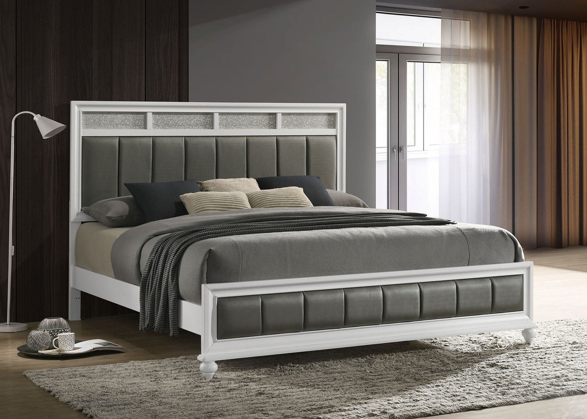 Barzini Wood Eastern King Panel Bed White