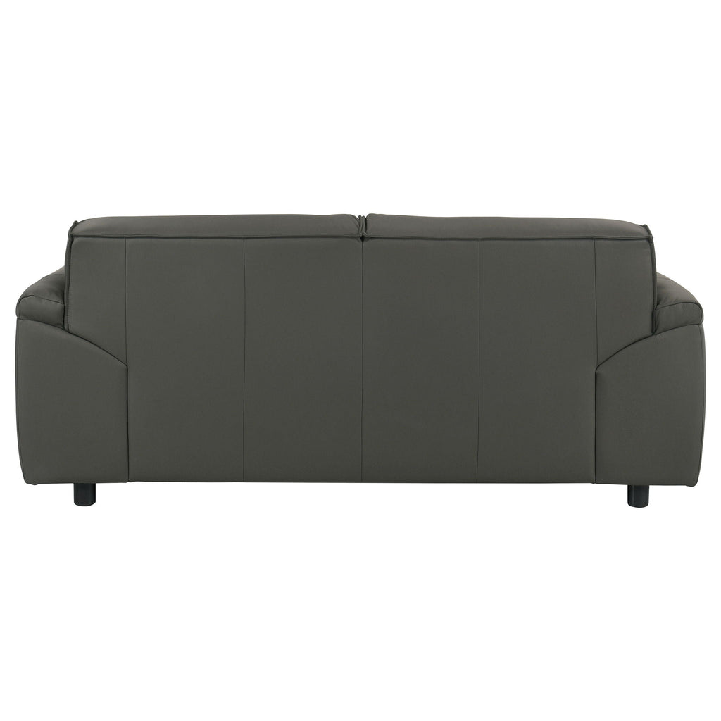 Buxton Top Grain Leather Upholstered Loveseat Graphite