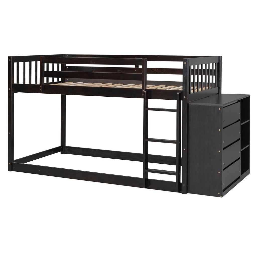 Bunk Bed With 4 Drawers And 3 Shelves