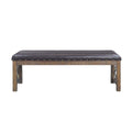Raphaela - Bench - Black Synthetic Leather & Weathered Cherry