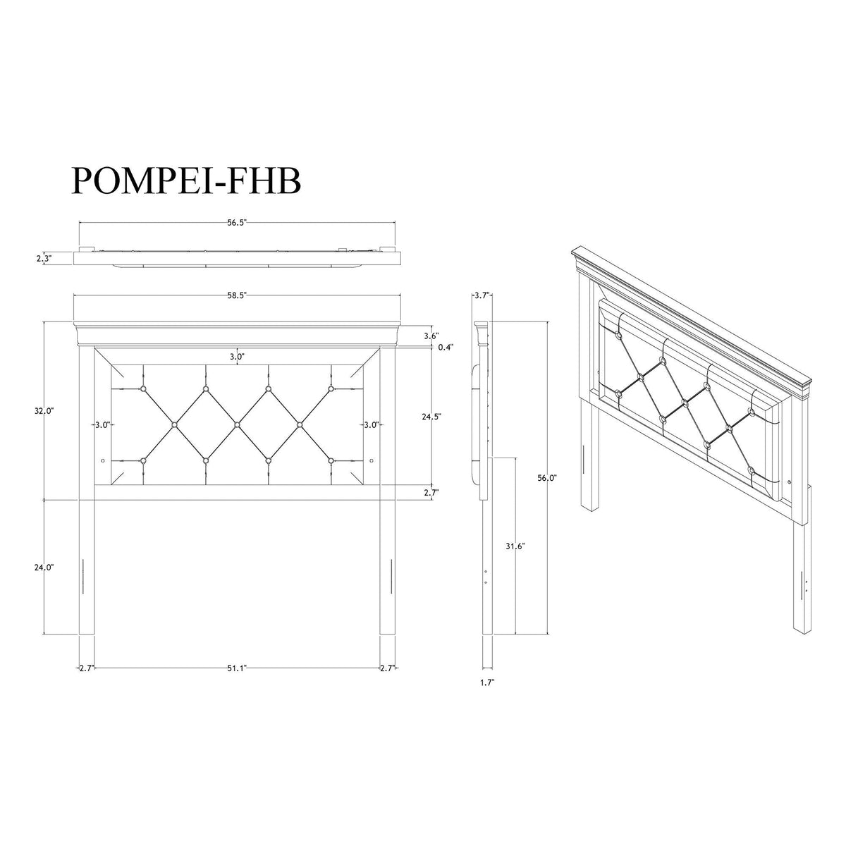 Shaker - Bed With LED Lighting And Crystal Inspired Tufted Headboard
