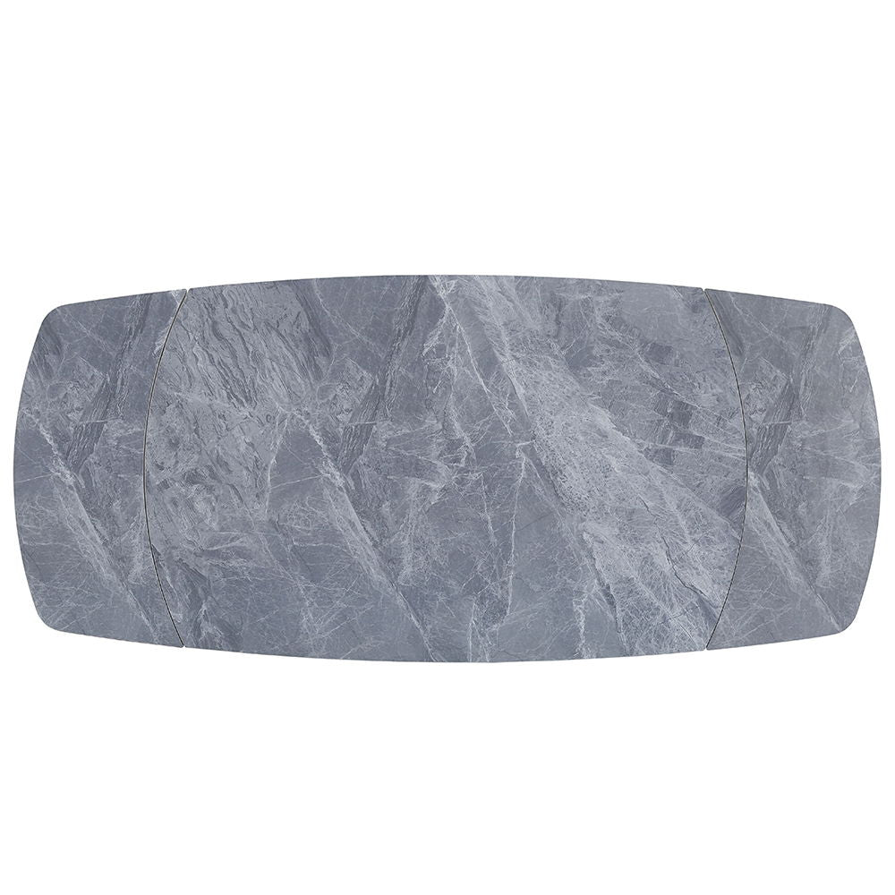 Hester - Ceramic Top Dining Table - Gray & Black