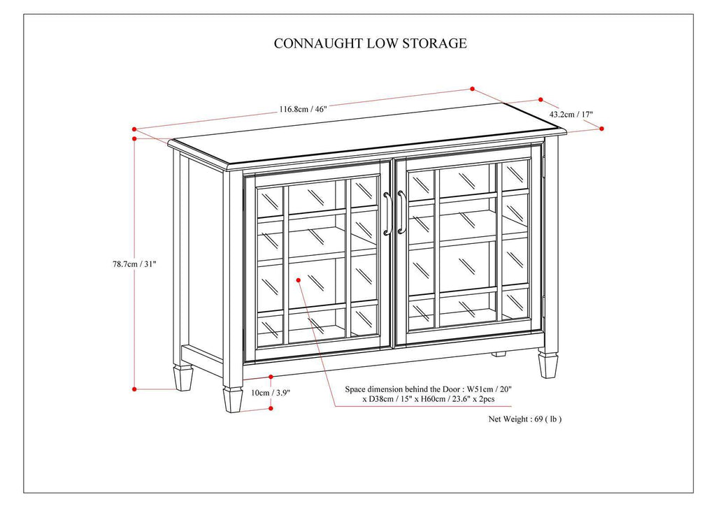 Connaught - Handcrafted Low Storage Cabinet