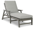 Visola - Chaise Lounge with Cushion - Gray
