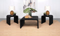 Cahya 3-piece Rattan Coffee and End Table Set Black