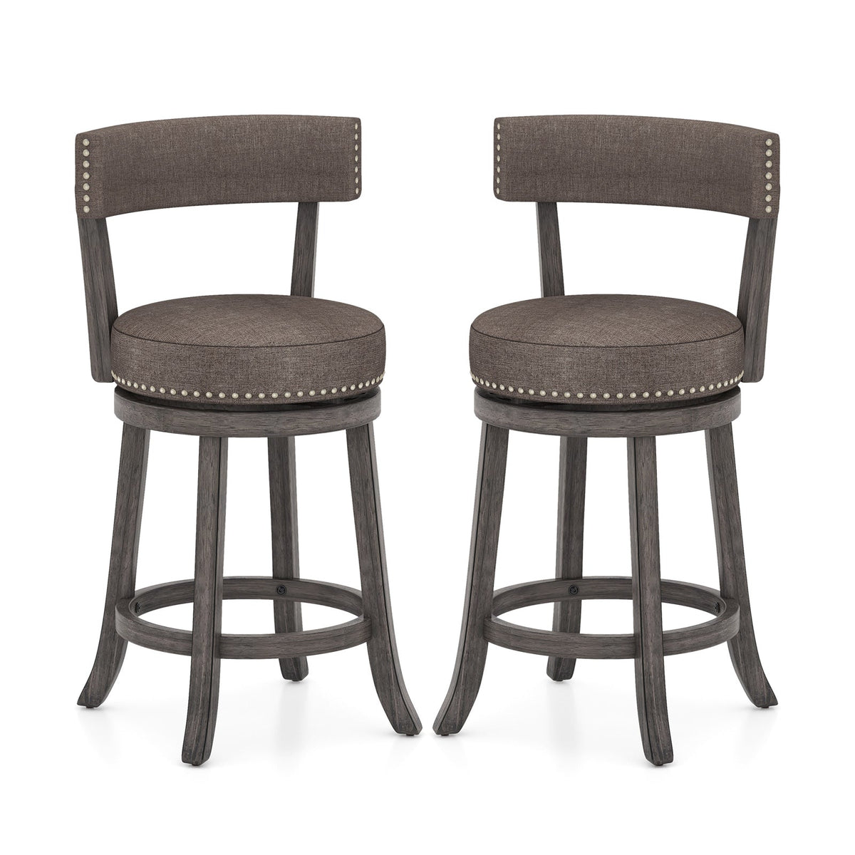 Counter Height Swivel Bar Stools Set of 2 - 24 & 29 Inch