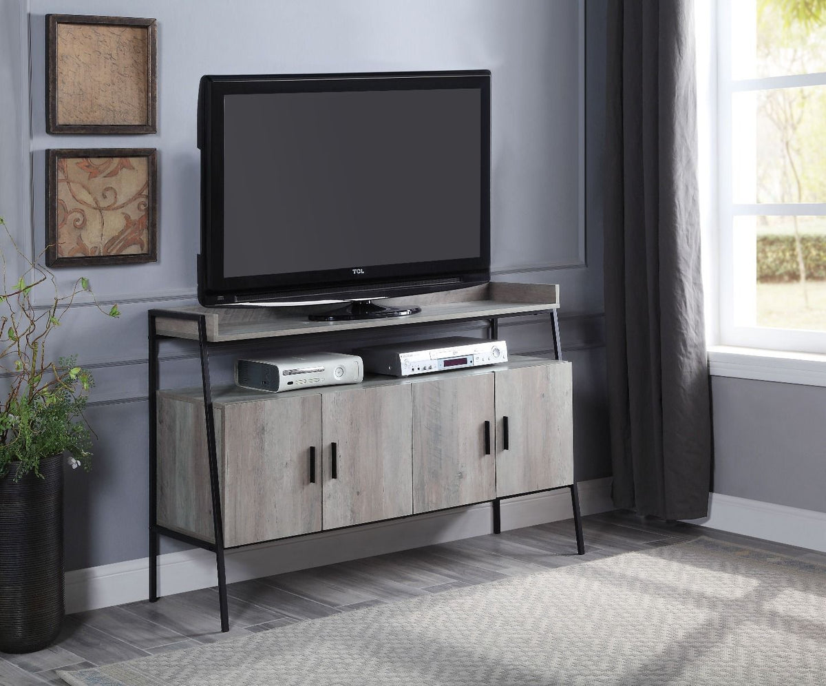 Samiya - TV Stand - Gray Oak & Black
