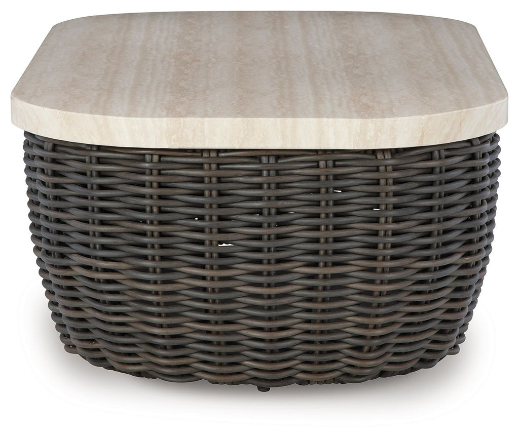 Kimora - Rectangular Cocktail Table - Beige / Dark Brown