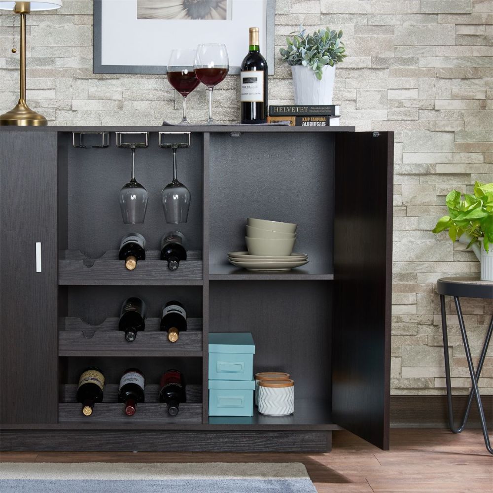 Hazen - 35" Wine Cabinet - Espresso