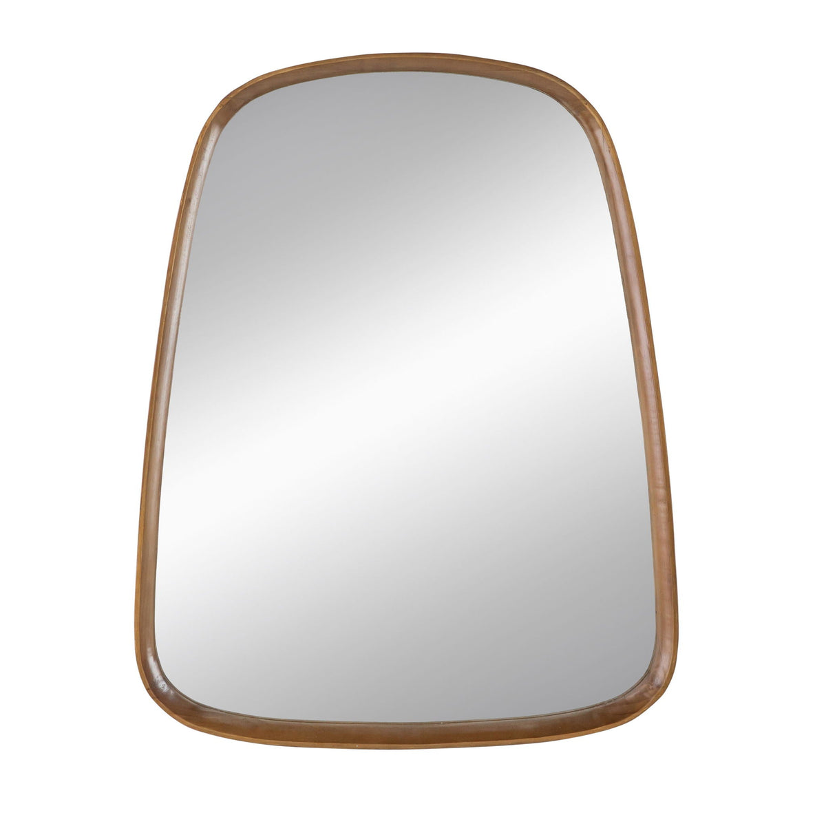 Irrgeular Mirror With Wood Frame, Wall Mirror For Living Room Bathroom Entryway - Brown