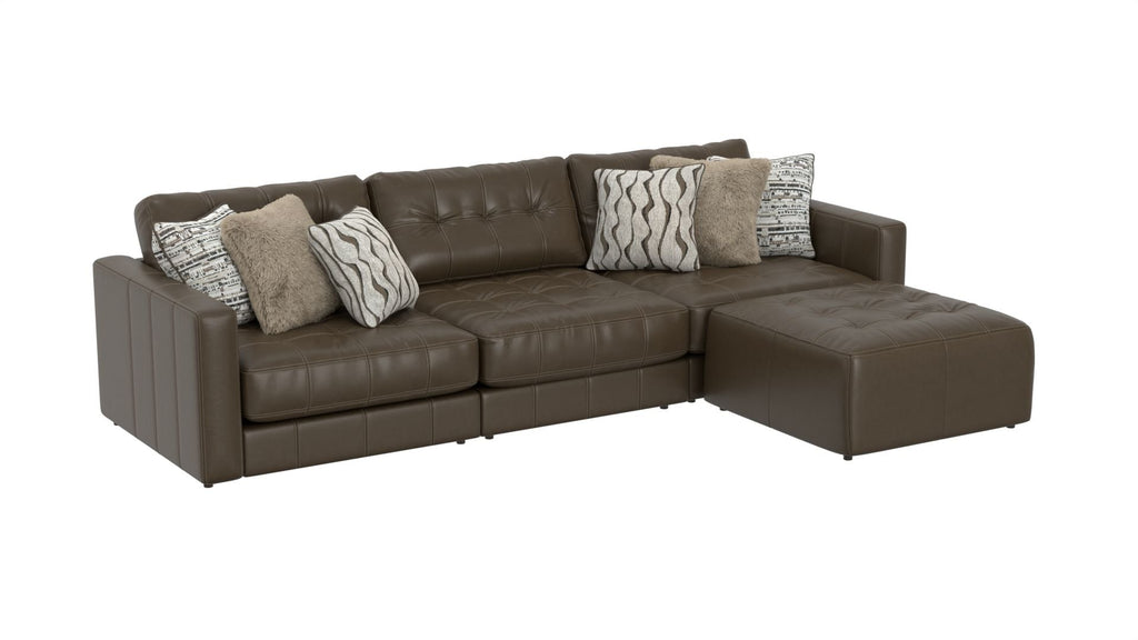 Siena - 4 Piece Modular Sectional With Cuddler Seat Cushions And Included Accent Pillows - Chocolate