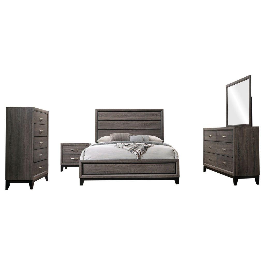 Watson Five-piece Queen Bedroom Set Grey Oak