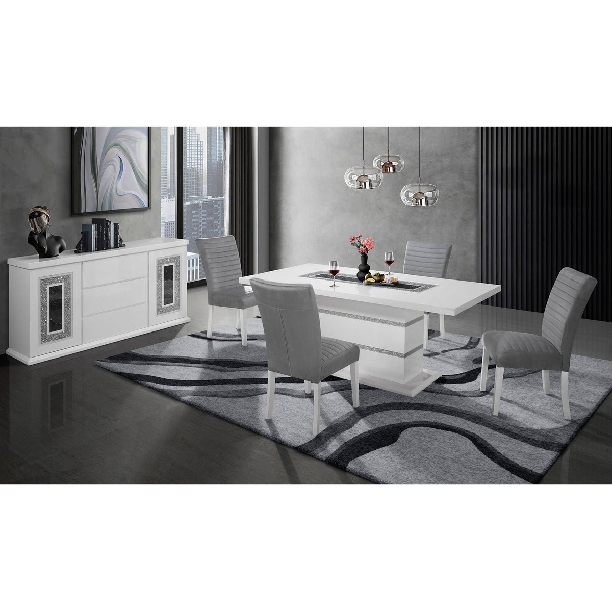 Ariya - Buffet With Clear Glass Inlay