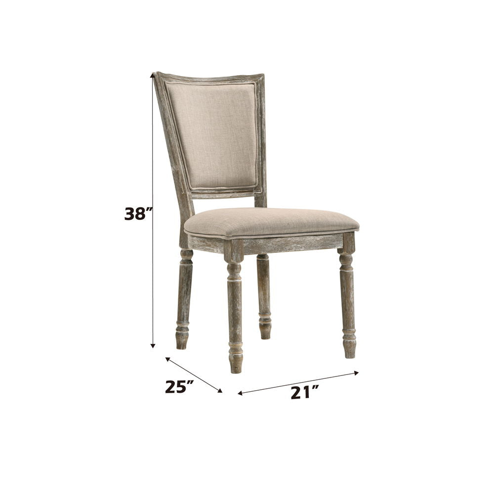 Gabrian - Fabric Side Chair (Set of 2) - Two-Tone Beige & Reclaimed Gray