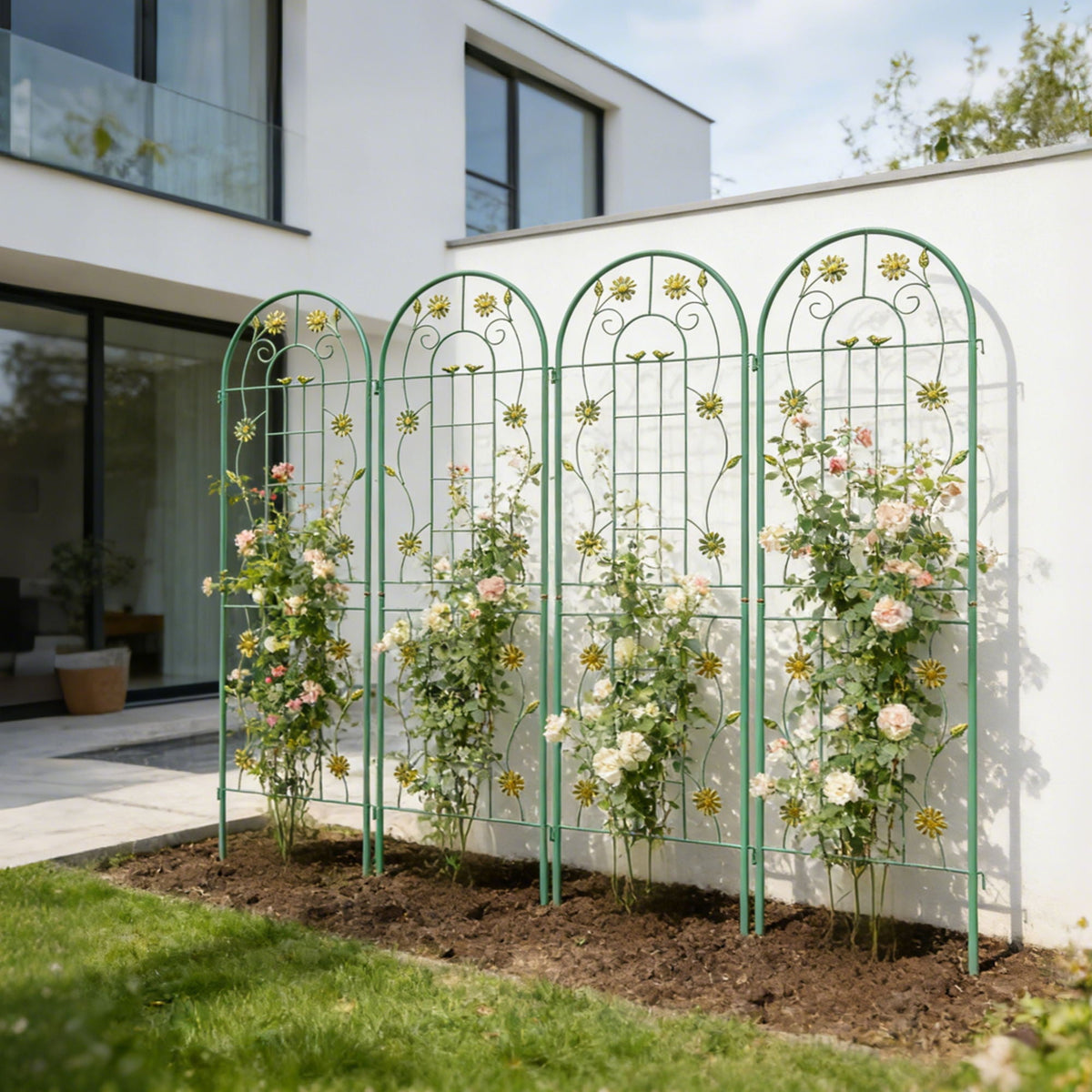 Metal Garden Trellis Rustproof Trellis For Climbing Plant Outdoor Flower Support