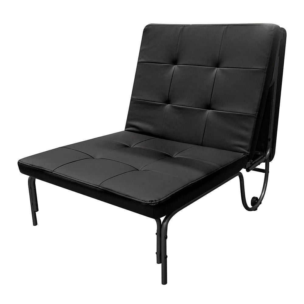 Senon - Adjustable Chair Futon - Silver & Black
