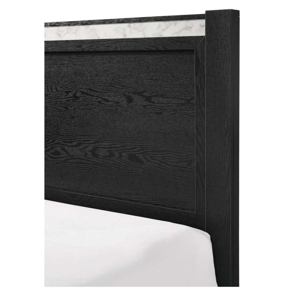 Contemporary Panel Bed With Accents