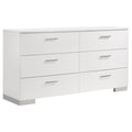 Felicity 6-drawer Dresser White High Gloss