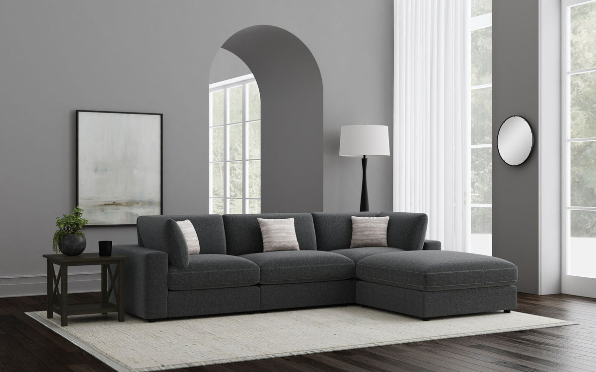 Serene 4-piece Upholstered Modular Sectional Sofa Charcoal