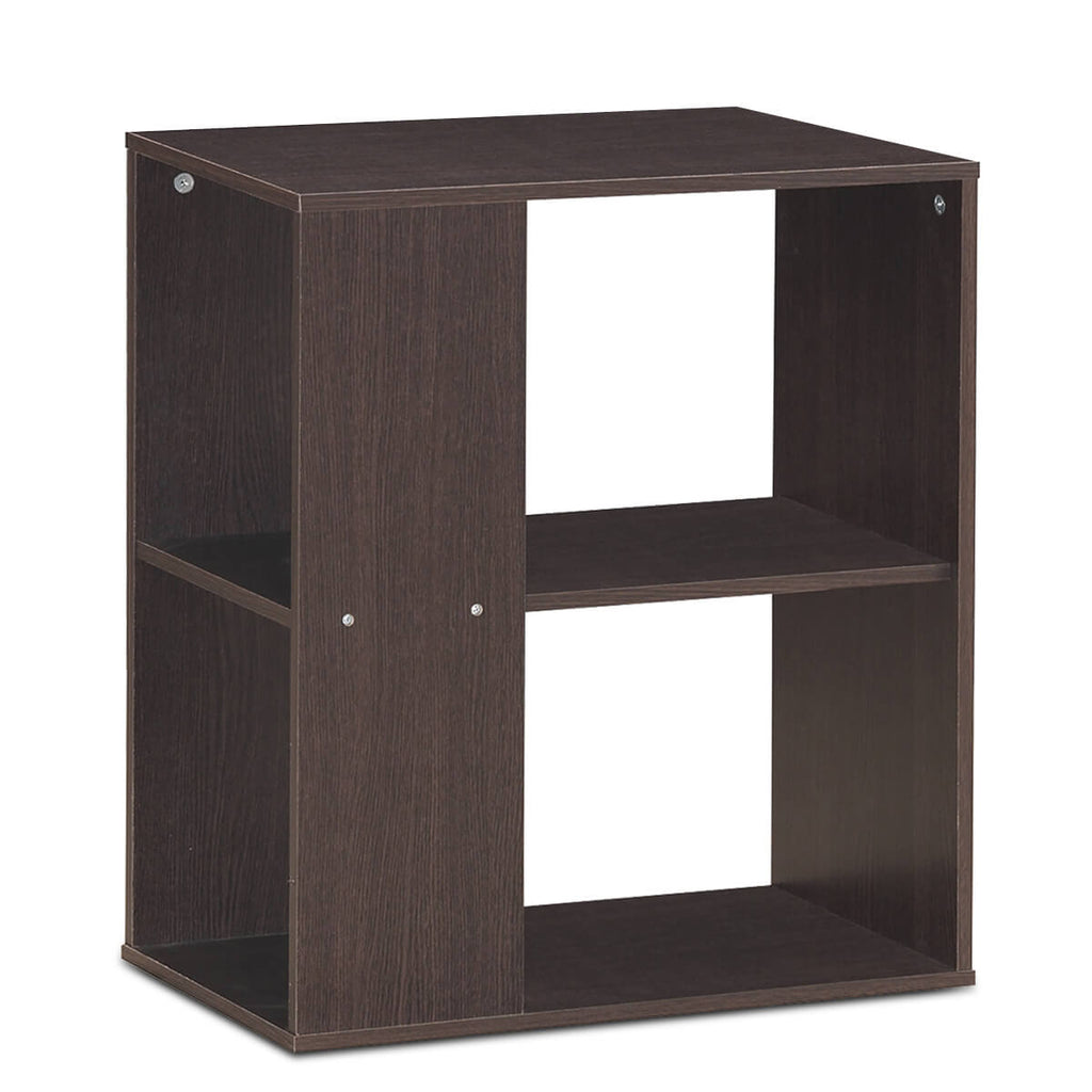 2-Tier Side End Table with Storage Shelves