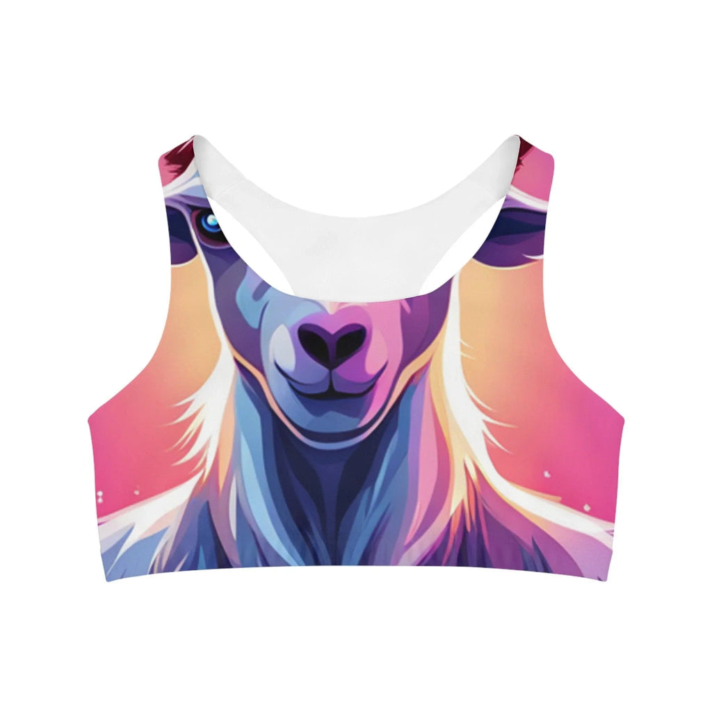 Vibrant Goat-Themed Sports Bra: Energize Your Workout with Playful Style