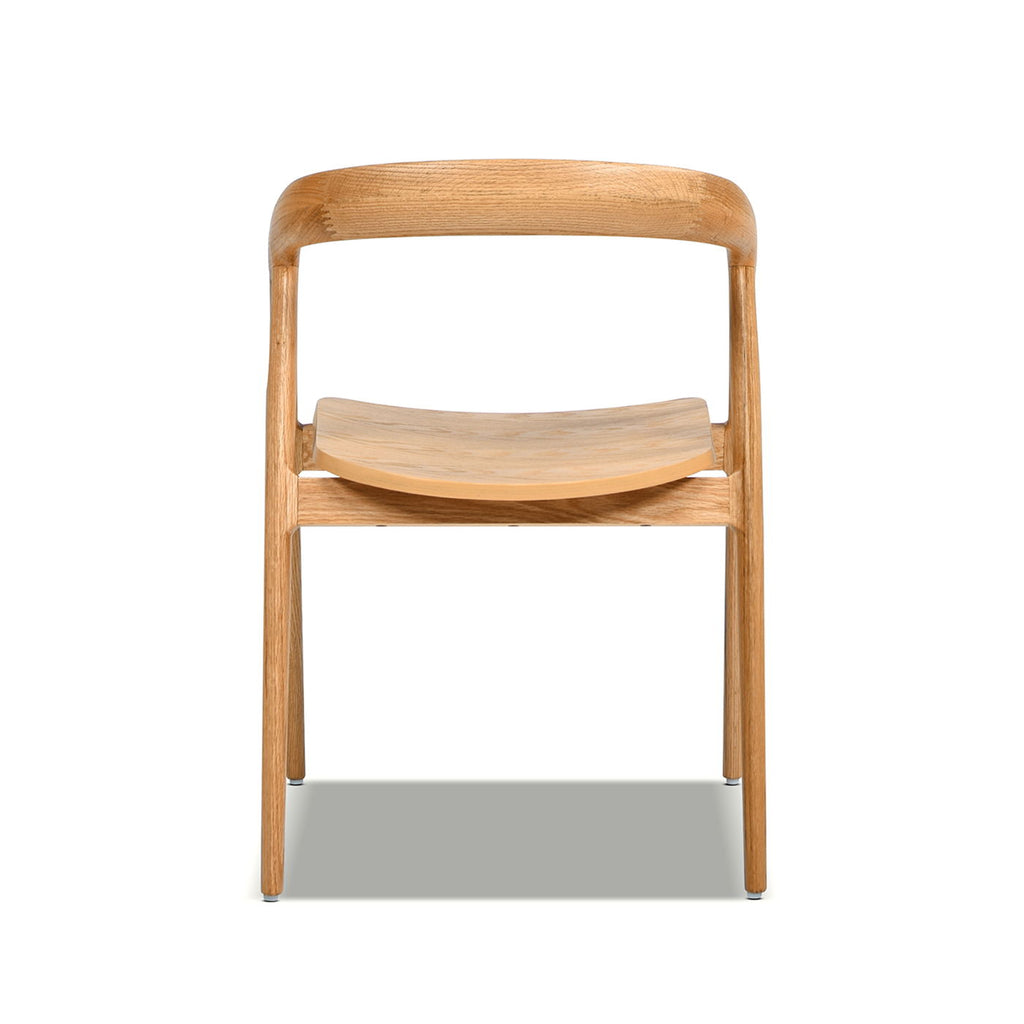 Simeon - Scandinavian Sculpted Dining Chair - Warm Natural Brown