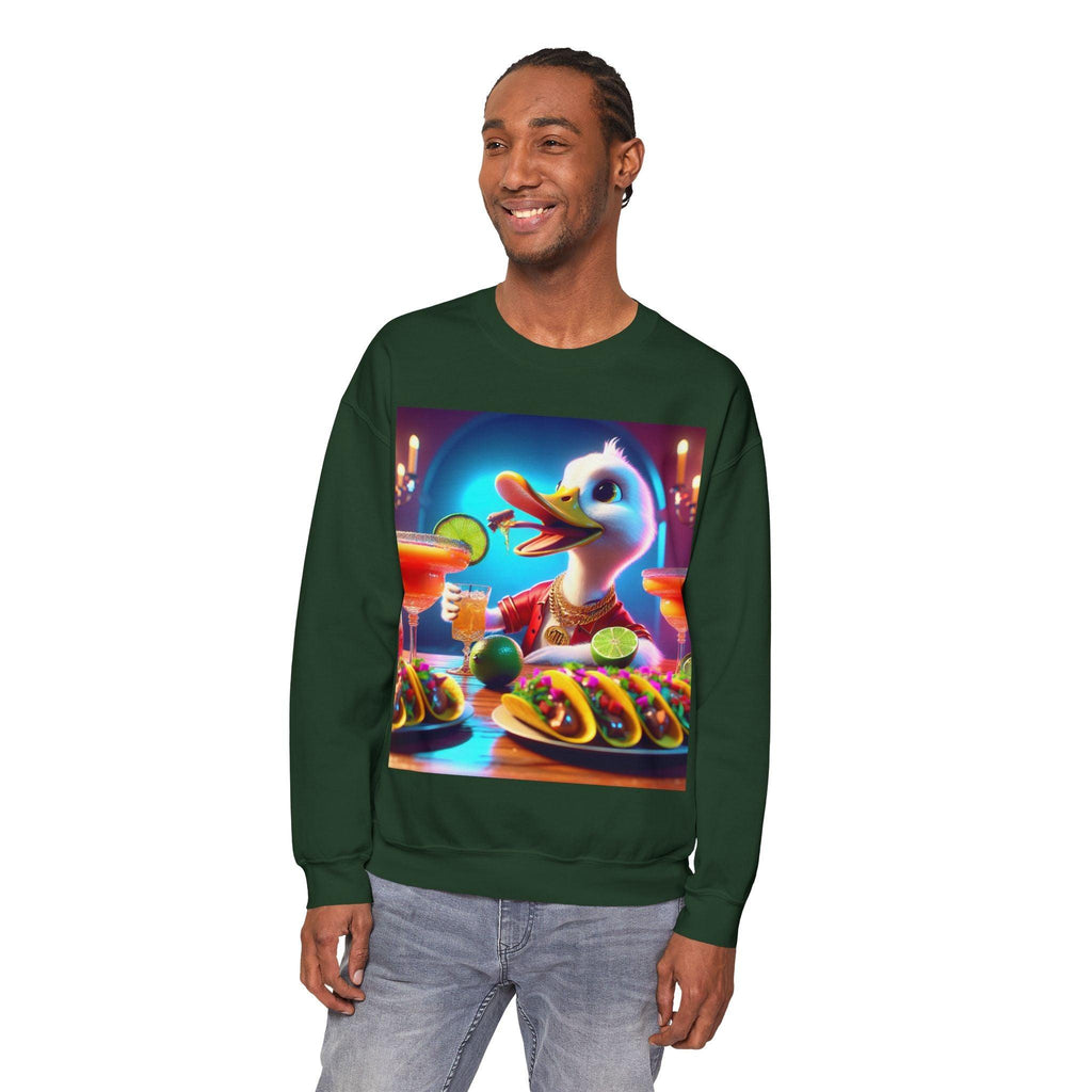 Sweatshirt: Gangster Duck Taco and Margarita Party Seasonal Seller Unisex Heavy Blend