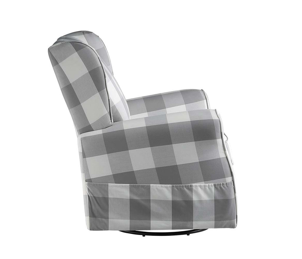 Patli - Swivel Chair With Glider - Gray Fabric