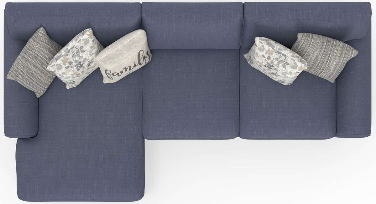 Cape May - Sofa Chaise With Comfort Coil Seating And 5 Accent Pillows Included
