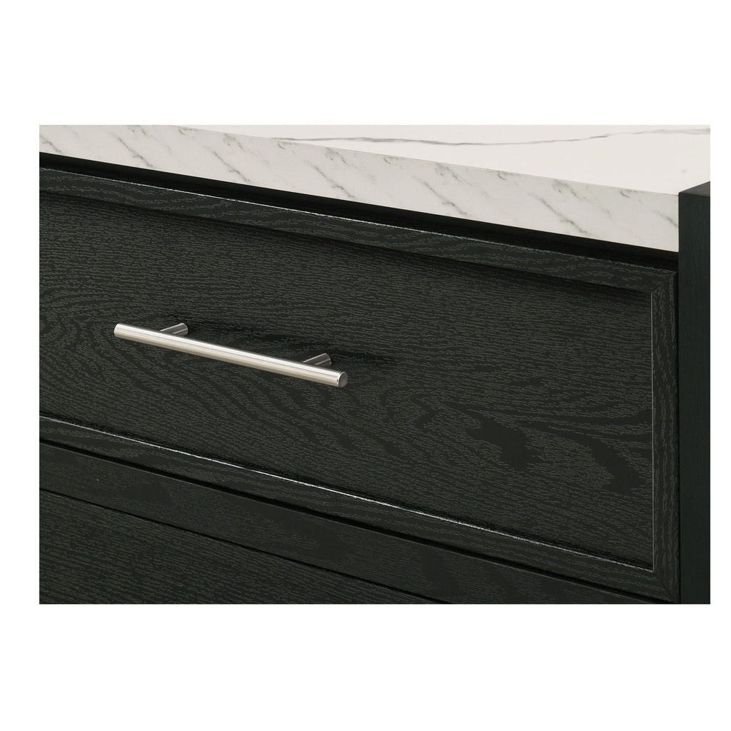 2 Drawers Nightstand - Black / White